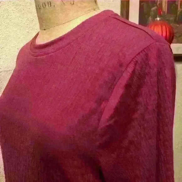 Olivia Sky Quilted Long Sleeve Pullover Top Mauve Size Large - Picture 4 of 9